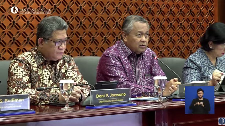 Gubernur Bank Indonesia, Perrry Warjiyo saat konferensi pers hasil RDG BI Mei 2024 pada Rabu (22/5/2024). (Tangkapan Layar Youtube Bank Indonesia)