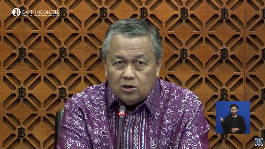 Gubernur Bank Indonesia, Perrry Warjiyo saat konferensi pers hasil RDG BI Mei 2024 pada Rabu (22/5/2024). (Tangkapan Layar Youtube Bank Indonesia)