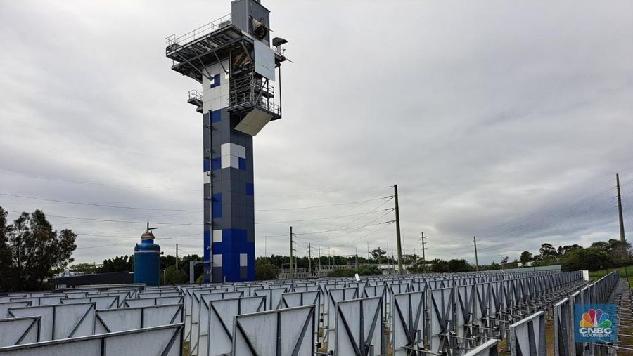 Pusat penelitian sains dan industri di bidang energi, CSIRO, di Newcastle, New South Wales, Australia. Australia memiliki ambisi besar dalam transisi energi dengan target 82% penggunaan energi terbarukan dalam jaringan kelistrikan pada 2030. (CNBC Indonesia/Lucky Leonard)