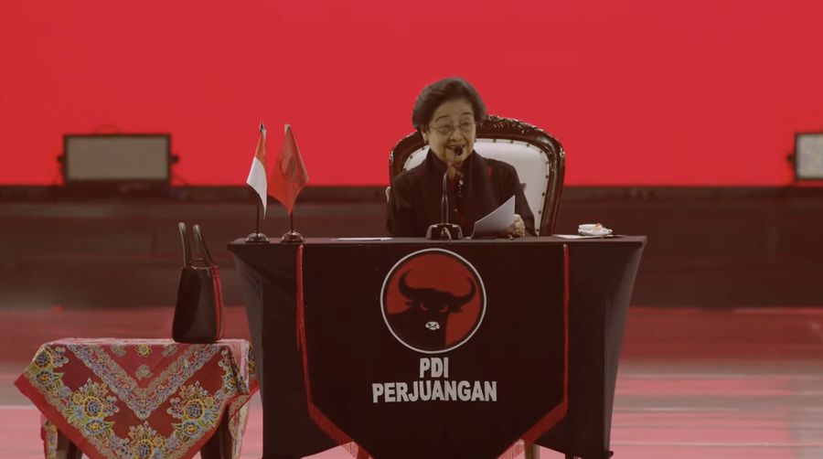 Megawati Soekarnoputri dalam acara Rakernas PDIP (Tangkapan layar youtube PDIP)