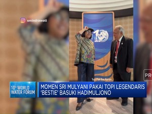 Momen Sri Mulyani Pakai Topi Legendaris 'Bestie' Basuki Hadimuljono