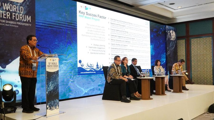 PT Penjaminan Infrastruktur Indonesia (Persero) / PT PII turut terlibat dalam rangkaian kegiatan World Water Forum (WWF) 2024 yang ke-10. Rangkaian kegiatan WWF ke 10 telah dilaksanakan sepanjang tahun 2023 hingga puncak acara yang berlangsung pada 18-25 Mei di Bali Nusa Dua Convention Center, Bali. (Dok: PT PII)