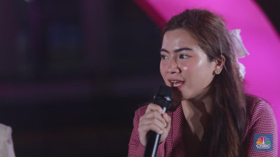 Founder Scralett Felicya Angelista di acara Top Women Fest 2024. (CNBC Indonesia/Muhamad Sabki)