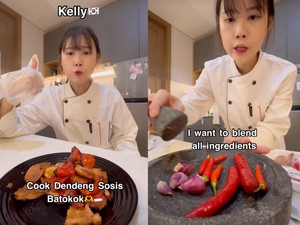 Main ke Indonesia, YouTuber Korea Kelly Bikin Dendeng Batokok dari Sosis!
