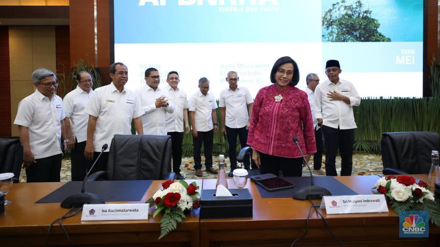 Menteri Keuangan Sri Mulyani di Konferensi Pers APBN KITA. (վ/Tri Susilo)