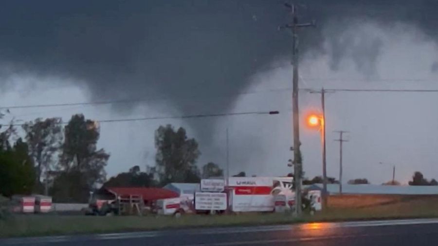 Wreckage is strewn across a property the day after a deadly series of tornados hit the central United States, in Valley View, Texas, U.S. in a still image from aerial video.  ABC Affiliate WFAA via REUTERS.  NO RESALES. NO ARCHIVES. MANDATORY CREDIT