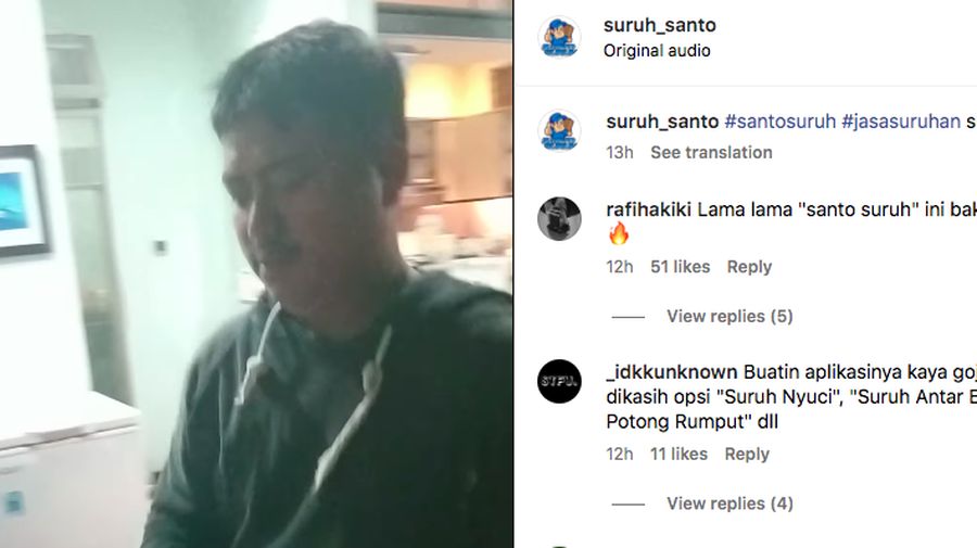 Akun Instagram @suruh_santo