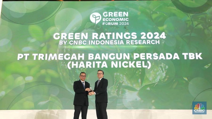 Green Ratings 2024 by CNBC Indonesia Research PT Trimegah Bangun Persada TBK (Harita Nickel). (CNBC Indonesia/Muhammad Sabki)