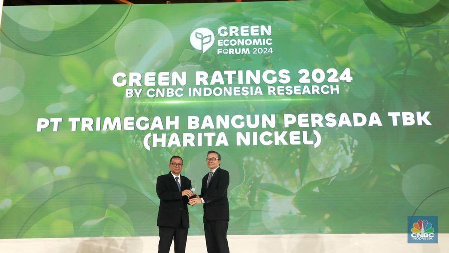 Green Ratings 2024 by CNBC Indonesia Research PT Trimegah Bangun Persada TBK (Harita Nickel). (CNBC Indonesia/Muhammad Sabki)