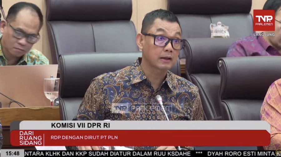 Direktur Utama PLN Darmawan Prasodjo. (Tangkapan layar Youtube Parlemen TV)