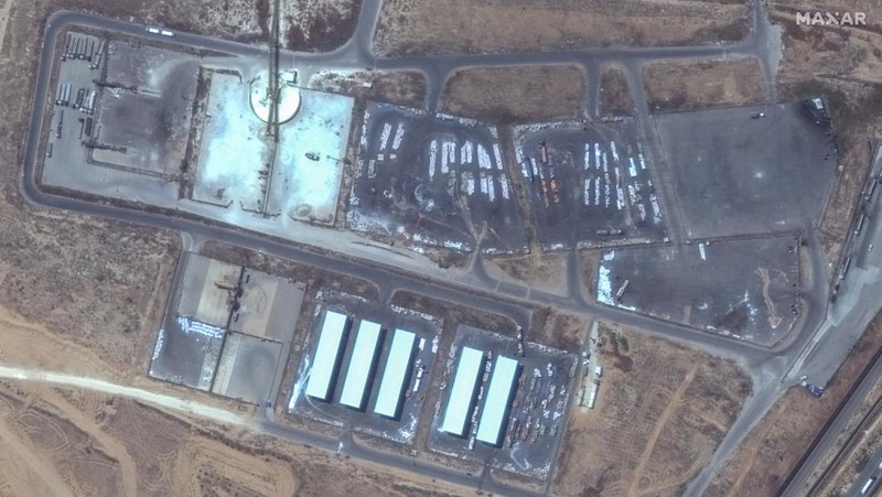Gambar citra satelit yang dirilis pada Rabu (29/5) menunjukkan dampak serangan udara Israel di Rafah. (Maxar Technologies/Handout via REUTERS)