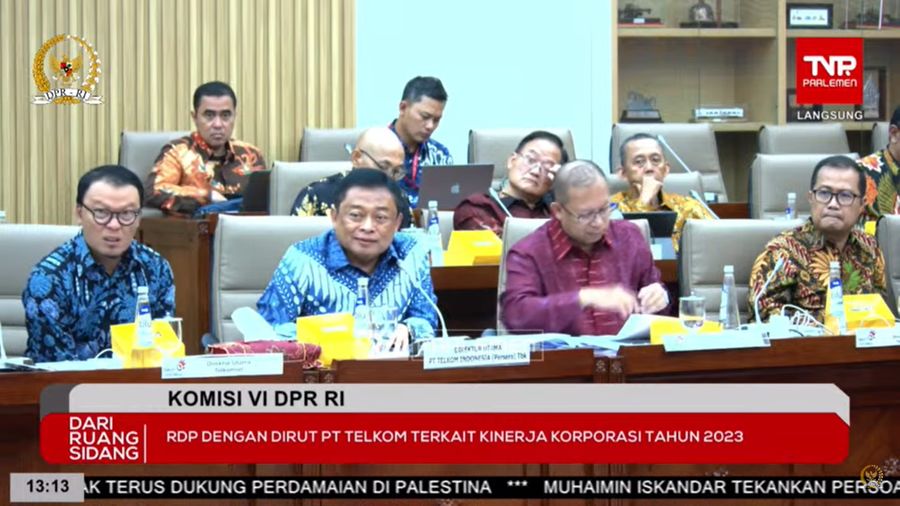Telkom Indonesia buka suara terkait kerjasama mereka dengan Starlink. (Tangkapan layar youtube TV Parlemen)