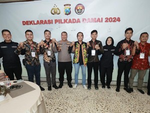 Polisi dan Warganet di Jatim Deklarasikan Pilkada Damai 2024