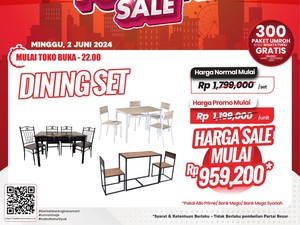 Hanya di Transmart Full Day Sale, Satu Set Meja Makan Cuma Rp 900 Ribuan