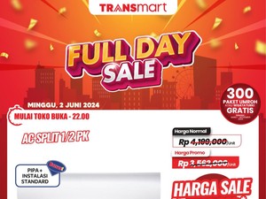 Adem Banget! AC di Transmart Full Day Sale Potongan Harganya hingga Rp 1,3 Juta