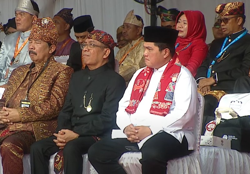 Presiden Joko Widodo menyampaikan pidato saat pacara peringatan hari lahir Pancasila tahun 2024 di Dumai, Sabtu (1/6/2024). (YouTube/Sekretariat Presiden)