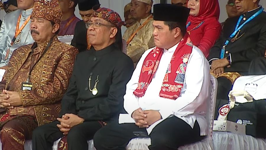 Presiden Joko Widodo menyampaikan pidato saat pacara peringatan hari lahir Pancasila tahun 2024 di Dumai, Sabtu (1/6/2024). (YouTube/Sekretariat Presiden)