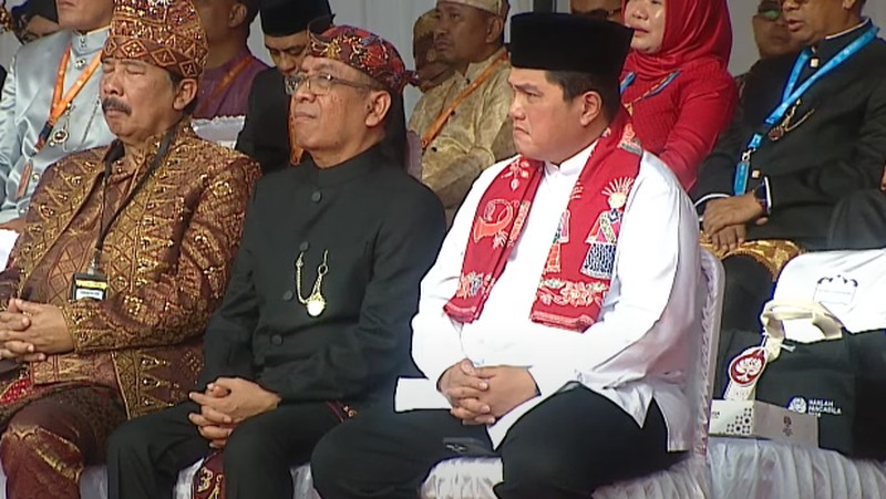 Presiden Joko Widodo menyampaikan pidato saat pacara peringatan hari lahir Pancasila tahun 2024 di Dumai, Sabtu (1/6/2024). (YouTube/Sekretariat Presiden)