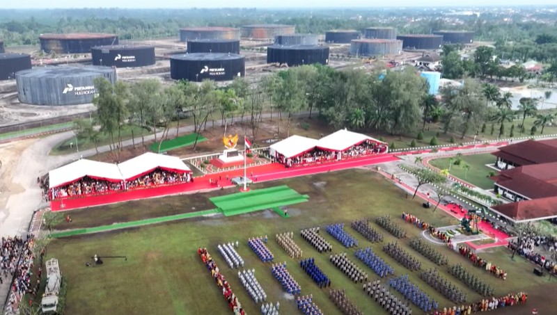 Upacara peringatan hari lahir Pancasila tahun 2024 di Dumai, Sabtu (1/6/2024). (YouTube/Sekretariat Presiden) Upacara peringatan hari lahir Pancasila tahun 2024 di Dumai, Sabtu (1/6/2024). (YouTube/Sekretariat Presiden)