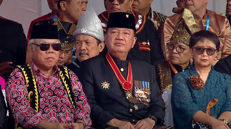 Presiden Joko Widodo menyampaikan pidato saat pacara peringatan hari lahir Pancasila tahun 2024 di Dumai, Sabtu (1/6/2024). (YouTube/Sekretariat Presiden)