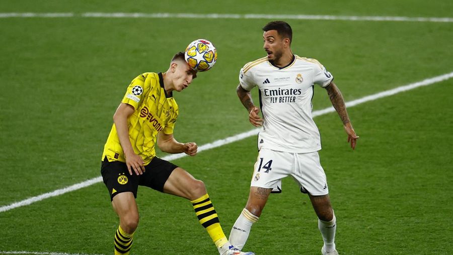 Laga final Liga Championes antara Real Madrid melawan Borussia Dortmund di Stadion Wembley, Inggris, Minggu (2/6/2024) dini hari WIB. (REUTERS/Hannah Mckay)