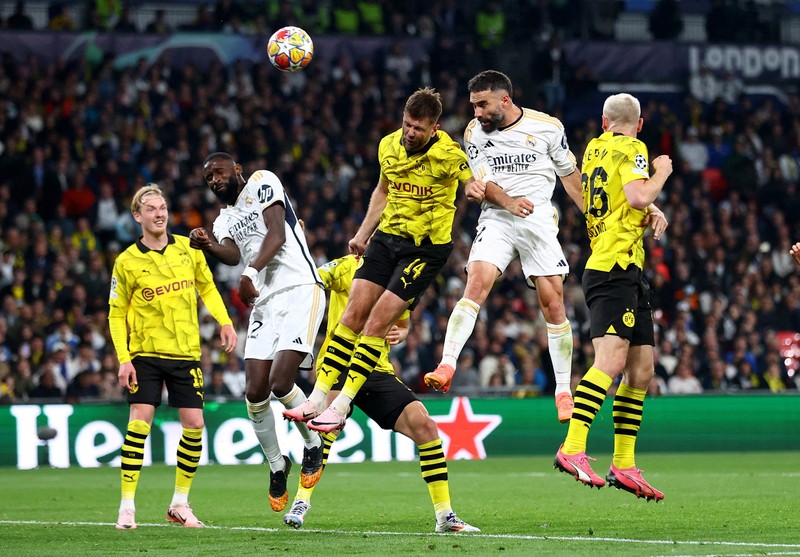 Laga final Liga Championes antara Real Madrid melawan Borussia Dortmund di Stadion Wembley, Inggris, Minggu (2/6/2024) dini hari WIB. (REUTERS/Hannah Mckay) Laga final Liga Championes antara Real Madrid melawan Borussia Dortmund di Stadion Wembley, Inggris, Minggu (2/6/2024) dini hari WIB. (REUTERS/Hannah Mckay)