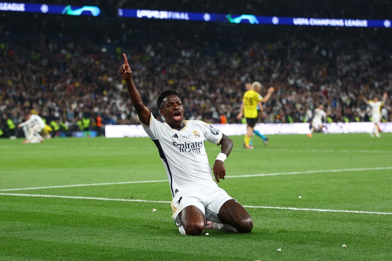 Laga final Liga Championes antara Real Madrid melawan Borussia Dortmund di Stadion Wembley, Inggris, Minggu (2/6/2024) dini hari WIB. (REUTERS/Hannah Mckay) Laga final Liga Championes antara Real Madrid melawan Borussia Dortmund di Stadion Wembley, Inggris, Minggu (2/6/2024) dini hari WIB. (REUTERS/Hannah Mckay)