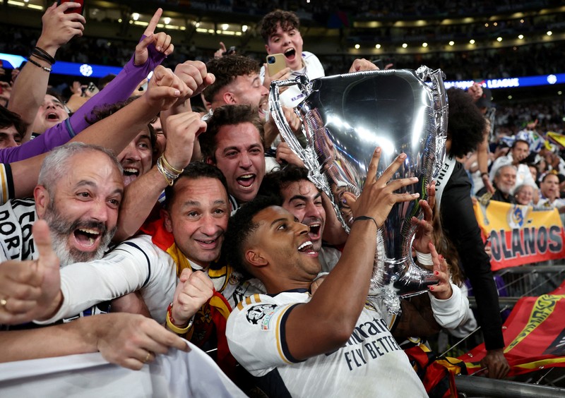 Laga final Liga Championes antara Real Madrid melawan Borussia Dortmund di Stadion Wembley, Inggris, Minggu (2/6/2024) dini hari WIB. (REUTERS/Hannah Mckay) Laga final Liga Championes antara Real Madrid melawan Borussia Dortmund di Stadion Wembley, Inggris, Minggu (2/6/2024) dini hari WIB. (REUTERS/Hannah Mckay)