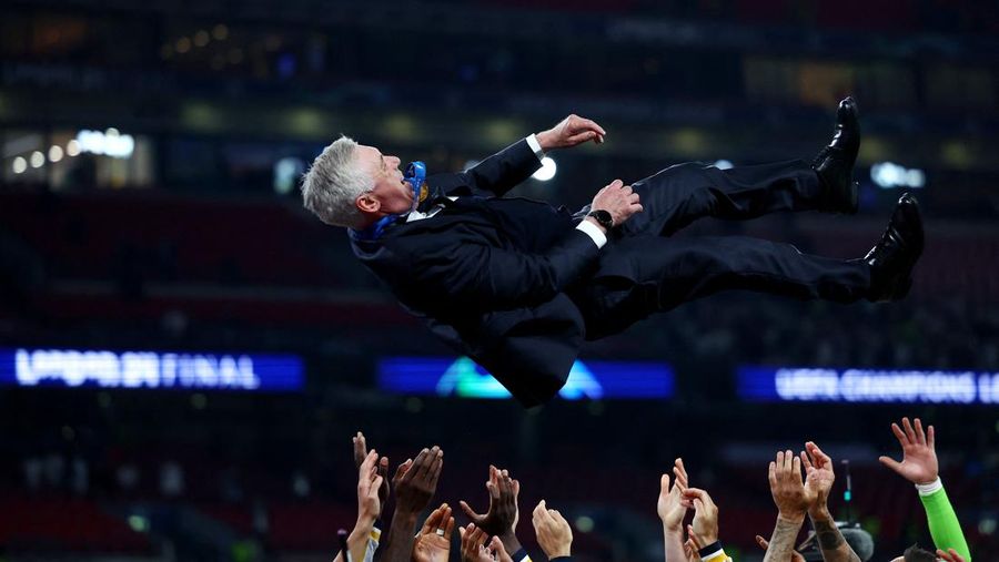 Laga final Liga Championes antara Real Madrid melawan Borussia Dortmund di Stadion Wembley, Inggris, Minggu (2/6/2024) dini hari WIB. (REUTERS/Hannah Mckay)