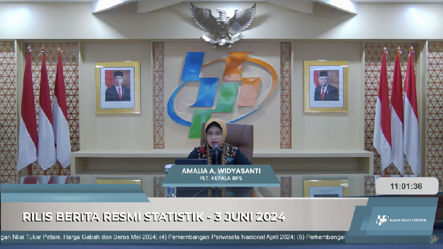 Plt. Kepala BPS Amalia Adininggar Widyasanti dalam rilis BPS, Senin (3/6/2024).