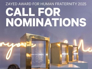Pendaftaran Zayed Award for Human Fraternity 2025 Dibuka, Berhadiah USD 1 Juta