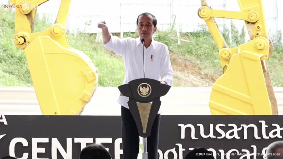 Presiden Joko Widodo dalam Groundbreaking Astra Biz Center dan Nusantara Botanical Garden, IKN, (4/6/2024). (Tangkapan Layar Youtube Sekretariat Presiden)