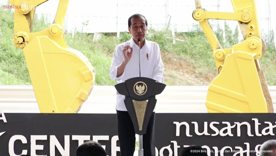 Presiden Joko Widodo dalam Groundbreaking Astra Biz Center dan Nusantara Botanical Garden, IKN, (4/6/2024). (Tangkapan Layar Youtube Sekretariat Presiden)