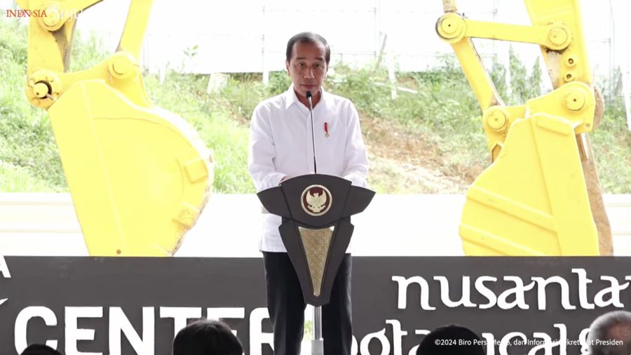 Presiden Joko Widodo dalam Groundbreaking Astra Biz Center dan Nusantara Botanical Garden, IKN, (4/6/2024). (Tangkapan Layar Youtube Sekretariat Presiden)