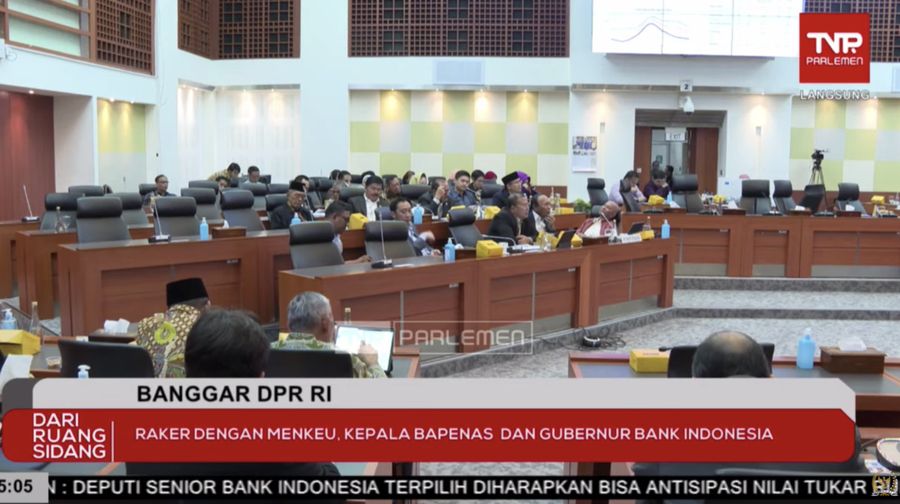 Suasana sidang Rapat Kerja Badan Anggaran (Banggar) DPR RI pada Selasa, (4/6/2024). (Tangkapan Layar Youtube Banggar DPR RI)