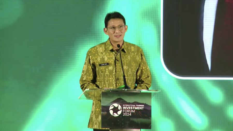 Menteri Pariwisata dan Ekonomi Kreatif (Menparekraf), Sandiaga Salahuddin Uno dalam International Tourism Investment Forum (ITIF) hadir di Jakarta pada Rabu (5/6/2024). (Tangkapan Layar Youtube Kemenparekraf)