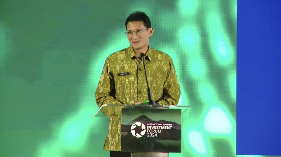 Menteri Pariwisata dan Ekonomi Kreatif (Menparekraf), Sandiaga Salahuddin Uno dalam International Tourism Investment Forum (ITIF) hadir di Jakarta pada Rabu (5/6/2024). (Tangkapan Layar Youtube Kemenparekraf)