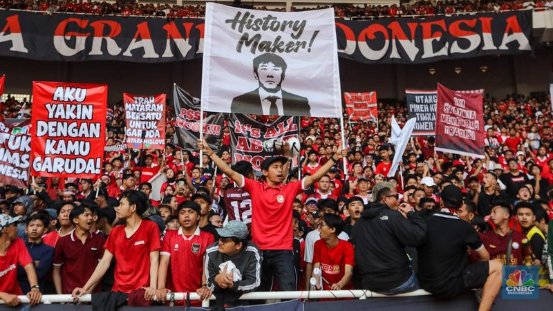 Laga Timnas Indonesia melawan Irak dalam lanjutan babak kualifikasi Piala Dunia 2026 di Stadion Utama Gelora Bung Karno (SUGBK), Senayan, Jakarta, Kamis (6/6/2024). (CNBC Indonesia/Faisal Rahman)