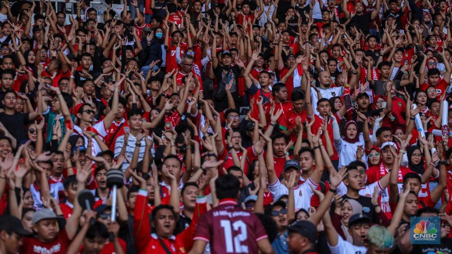Laga Timnas Indonesia melawan Irak dalam lanjutan babak kualifikasi Piala Dunia 2026 di Stadion Utama Gelora Bung Karno (SUGBK), Senayan, Jakarta, Kamis (6/6/2024). (CNBC Indonesia/Faisal Rahman)