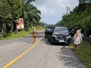 Mobil Dinas Istri Wako Sungai Penuh Tabrak Pemotor Lawan Arah hingga Tewas
