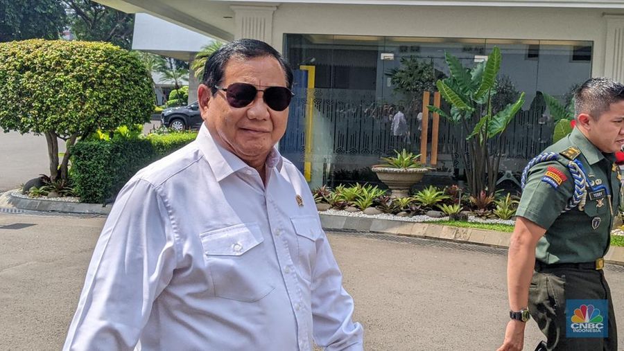 Presiden Joko Widodo (Jokowi) menerima kunjungan Menteri Pertahanan sekaligus Presiden Terpilih 2024 -2029 Prabowo Subianto di Istana Negara, Jakarta, Kamis (6/6/2024). (CNBC Indonesia/Emir Yanwardhana)
