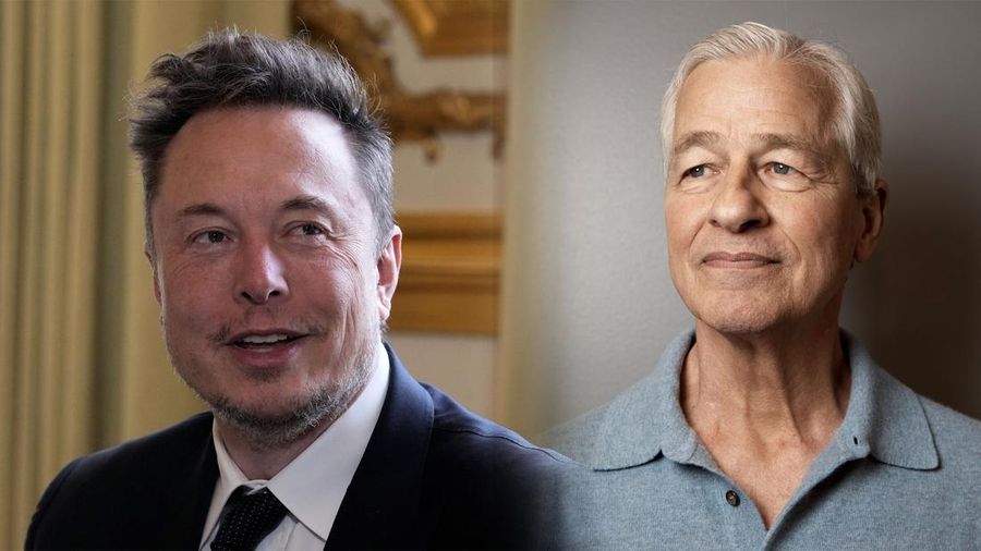 Foto kolase CEO Tesla Elon Musk dan CEO JPMorgan Chase Jamie Dimon. (Dok. AP Photo)