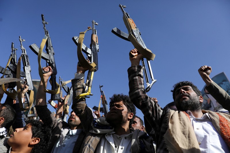 ISRAEL-PALESTINIANS/PROTESTS-YEMEN Protesters, largely Houthi supporters, rally to show solidarity with Palestinians in the Gaza Strip, in Sanaa, Yemen, June 7, 2024. REUTERS/Khaled Abdullah