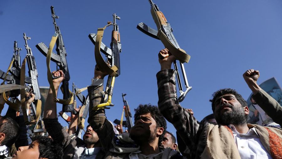 Protesters, largely Houthi supporters, rally to show solidarity with Palestinians in the Gaza Strip, in Sanaa, Yemen, June 7, 2024. REUTERS/Khaled Abdullah