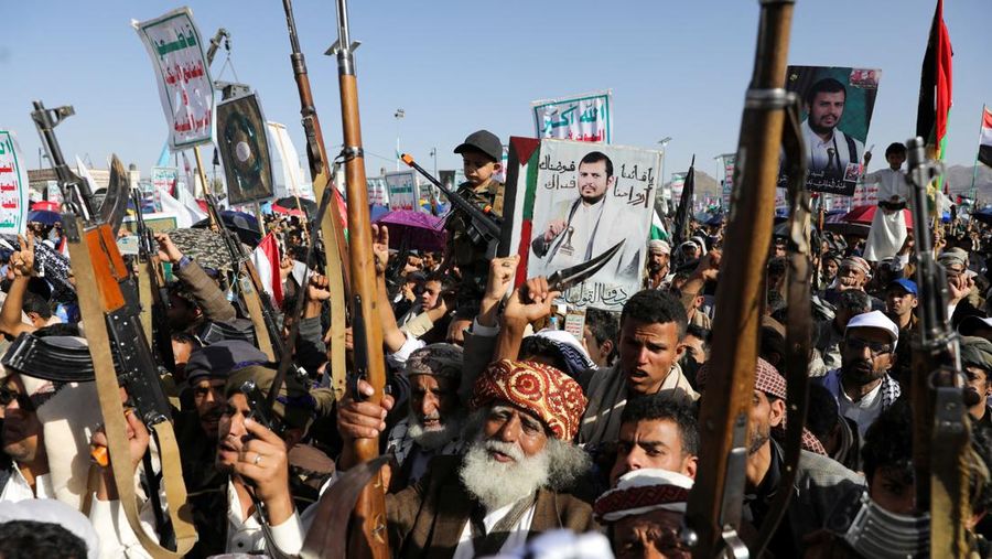 Protesters, largely Houthi supporters, rally to show solidarity with Palestinians in the Gaza Strip, in Sanaa, Yemen, June 7, 2024. REUTERS/Khaled Abdullah