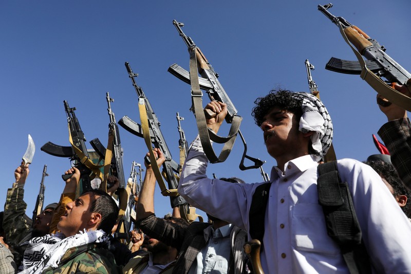 Protesters, largely Houthi supporters, rally to show solidarity with Palestinians in the Gaza Strip, in Sanaa, Yemen, June 7, 2024. REUTERS/Khaled Abdullah