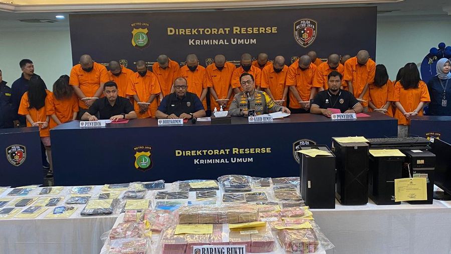 Polda Metro Jaya merilis kasus judi online di Bogor. (Dok. Detikcom/Wildan Noviansah)