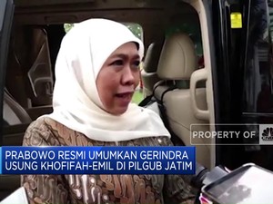 Video: Prabowo Umumkan Gerindra Usung Khofifah-Emil di Pilgub Jatim
