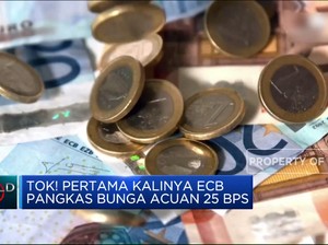 Video: Tok! Pertama Kalinya ECB Pangkas Bunga Acuan 25 Bps