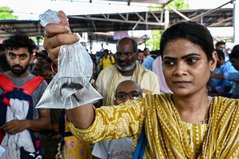 India Fish Medicine An asthma patient is administered a traditional